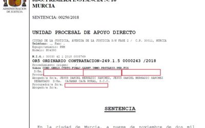 Sentencia ganada en costas por Gastos Hipotecarios y comisiones abusivas