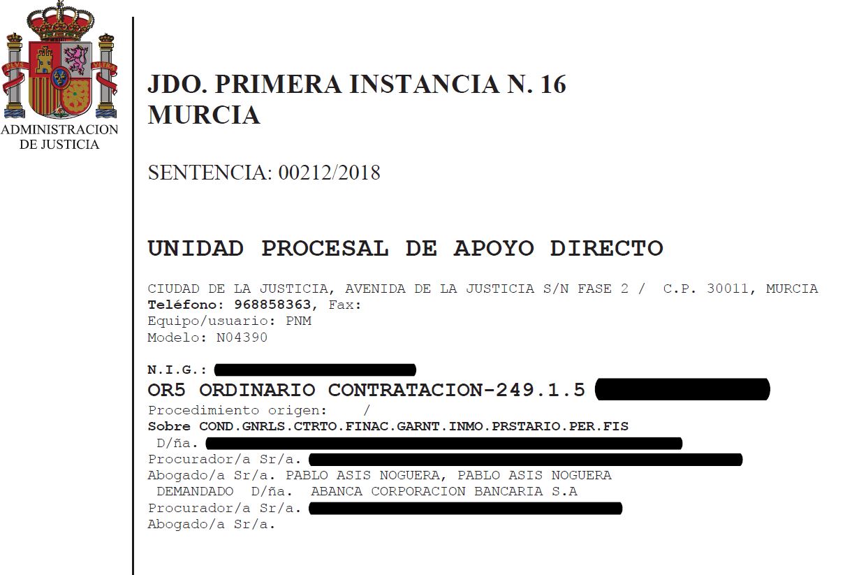 SENTENCIA CONTRA ABANCA POR CLÁUSULAS ABUSIVAS solicitup SENTENCIA CONTRA ABANCA POR CLÁUSULAS ABUSIVAS solicitup